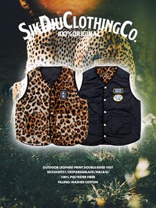
SEDUCEgear outdoor leopard print double-sided cotton vest men's jacket autumn and winter waistcoat warm vest trendy