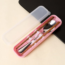 Student Portable Meal Storage Box Three-Piece Set Stainless Steel Chopsticks Spoon Fork Office Worker Travel Cutlery Set