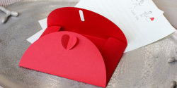 Heart Button-Red Envelope Heart Button Personalized Wedding Supplies Creative High-end Blank Wedding Envelope