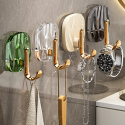 Light Luxury Bathroom Towel Hook, No-Drill, Wall-Mounted, Traceless, Strong Adhesive, Heavy-Duty, Sticky Hook for Wall, Behind Door, Kitchen