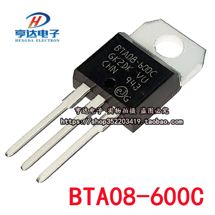 Bóng bán dẫn BTA08-600C TO-220 8A600V triac hoàn toàn mới sẵn sàng để chụp trực tiếp