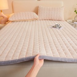 Milk Velvet Mattress Soft Pad Student Dormitory Coral Fleece Flannel Mat Dormitory Bed Blanket Mattress Pad Quilt