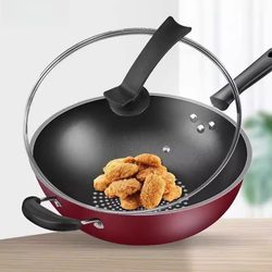 German Technology Crystal Non-Stick Frying Pan, Induction Cooker Frying Pan, Iron Cookware, Household Use, No Oil Smoke, Universal for Gas Stoves
