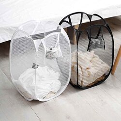 Foldable Dirty Laundry Basket, Large Dirty Clothes Storage Basket, Ins-Style Mesh Laundry Basket, Dirty Clothes Hamper