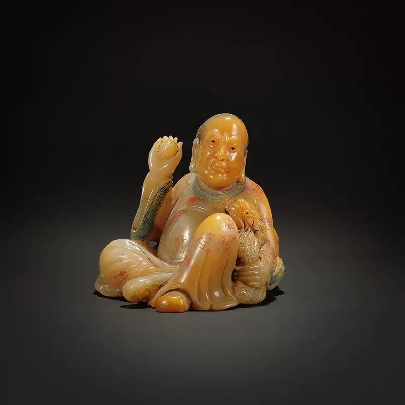 ◆厳◆【真作】★清時代・古寿山田黄凍石彫・戯獅羅漢擺件★極細工 置物 擺件 古賞物　中国古美術　 石雕工艺品寿山石摆件田黄冻石印章玉石雕刻寿山田黄手链吊坠_石雕