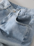 Небольшие дизайнерские блестки для ногтей, джинсовые весенние джинсы, штаны, тренд сезона, высокая талия, свободный крой
