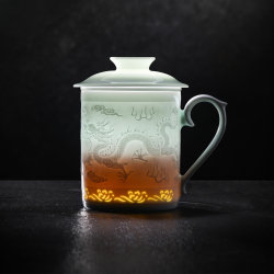 Jingdezhen Official Ceramic Office Mug, Exquisite Tea Cup, Household Water Cup, High-End Gift Box Set Cup Gift