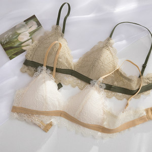 
French girl student f summer underwear for women with small breasts, push-up lace, ultra-thin style, push-up pure desire, big breasts and small text