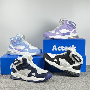 
American single boys and girls plus velvet sneakers knob mid-top casual shoes wear-resistant non-slip air cushion shock-absorbing running shoes