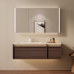 New Chinese-Style Rock Slab Integrated Basin Bathroom Cabinet Washstand Washbasin Cabinet Bathroom Sink Cabinet 3
