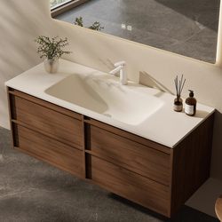 Medieval-Style Slate Hot-Bent Integrated Basin Bathroom Cabinet Combination, Bathroom Sink Cabinet Combination, Bathroom Cabinet