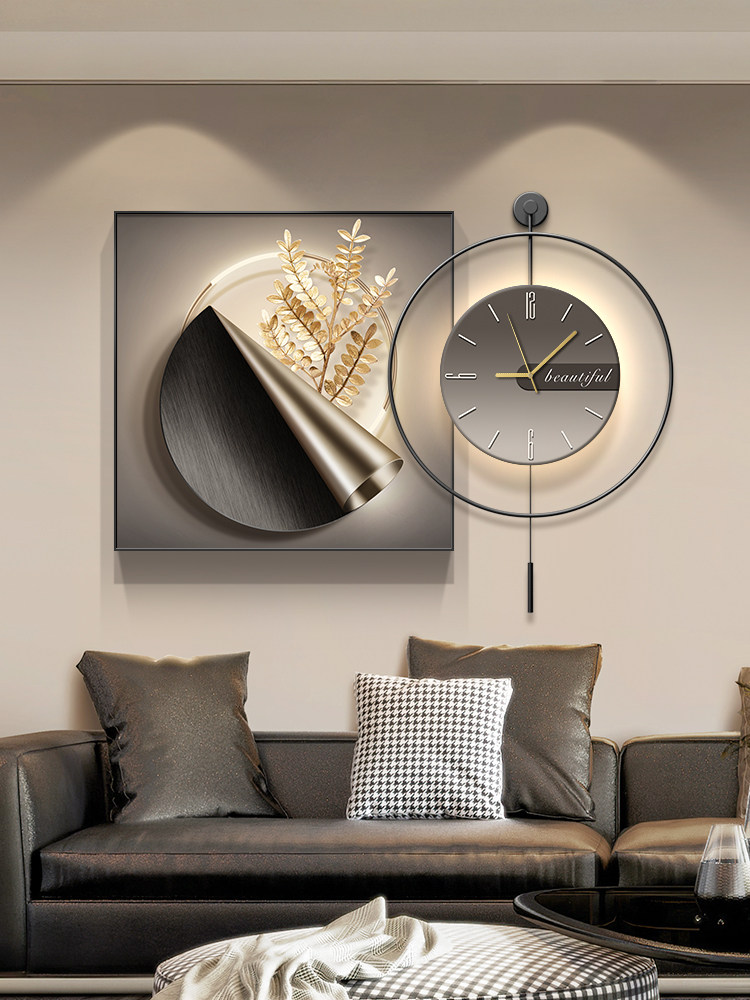 Arte de Pared con Reloj Abstracto Yeseli - Marco de Metal de Lujo Ligero