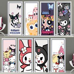 Door Stickers for Wooden Doors, Self-Adhesive, Thickened, Cartoon Anime Design, for Bathroom, Dormitory, Entryway, Old Door Renovation, Full Sheet to Cover Imperfections