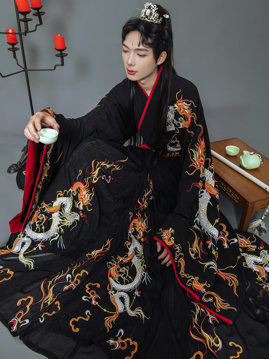 Abbigliamento Neon da Sogno Zhulong Hanfu Uomo Inverno Stile Wei