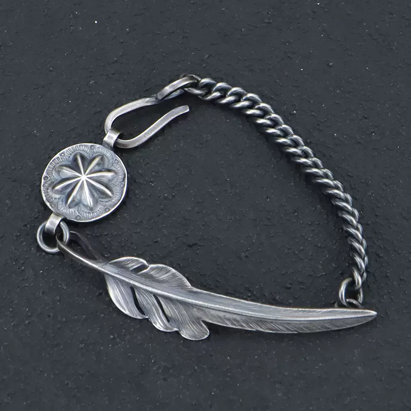 ハンドメイド Larry Smith 925純銀 Larry Smith Eagle Head Feather Ring - Native Feather | 日本