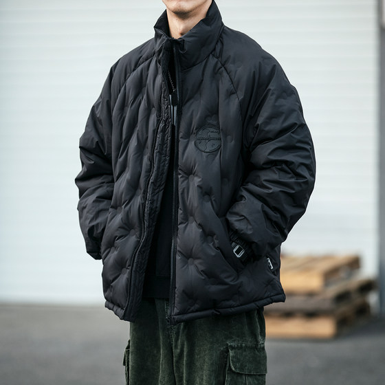 Japanese tide brand stand -up collar worker cotton clothing men's winter new couple loose diamonds, cotton coat thickened warm jacket