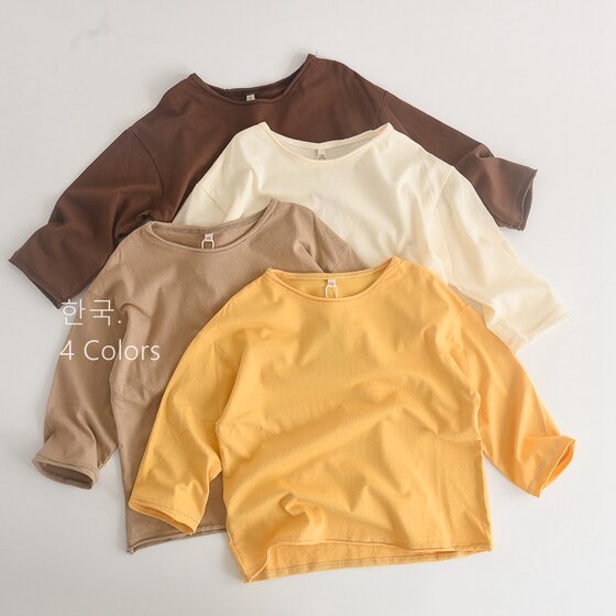 
The fabric feels comfortable ~ Korean style children's clothing children's straight loose long-sleeved tops spring and autumn men's and women's casual T-shirts