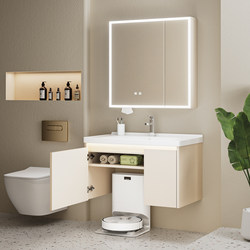 Honeycomb Aluminum Bathroom Cabinet Sweeping Robot Washbasin Cabinet Combination Washbasin Cabinet Ceramic Integrated Basin Bathroom 1145