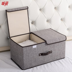 Storage Box, Fabric Cotton and Linen Organizer Box, Storage Box with Compartments, Foldable Household Clothes Box, Wardrobe Storage Magic Tool