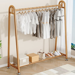 Floor-Standing Folding Clothes Drying Rack for Home Use, Balcony Bedroom Clothes Rack, Simple Indoor Single-Rod Coat Rack