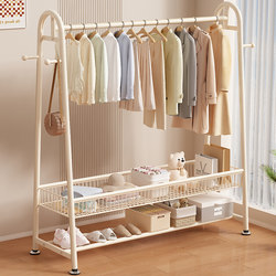 Simple Floor-Standing Clothes Rack for Bedroom, Indoor Coat Rack, Balcony Clothes Hanger, Bag Storage Rack