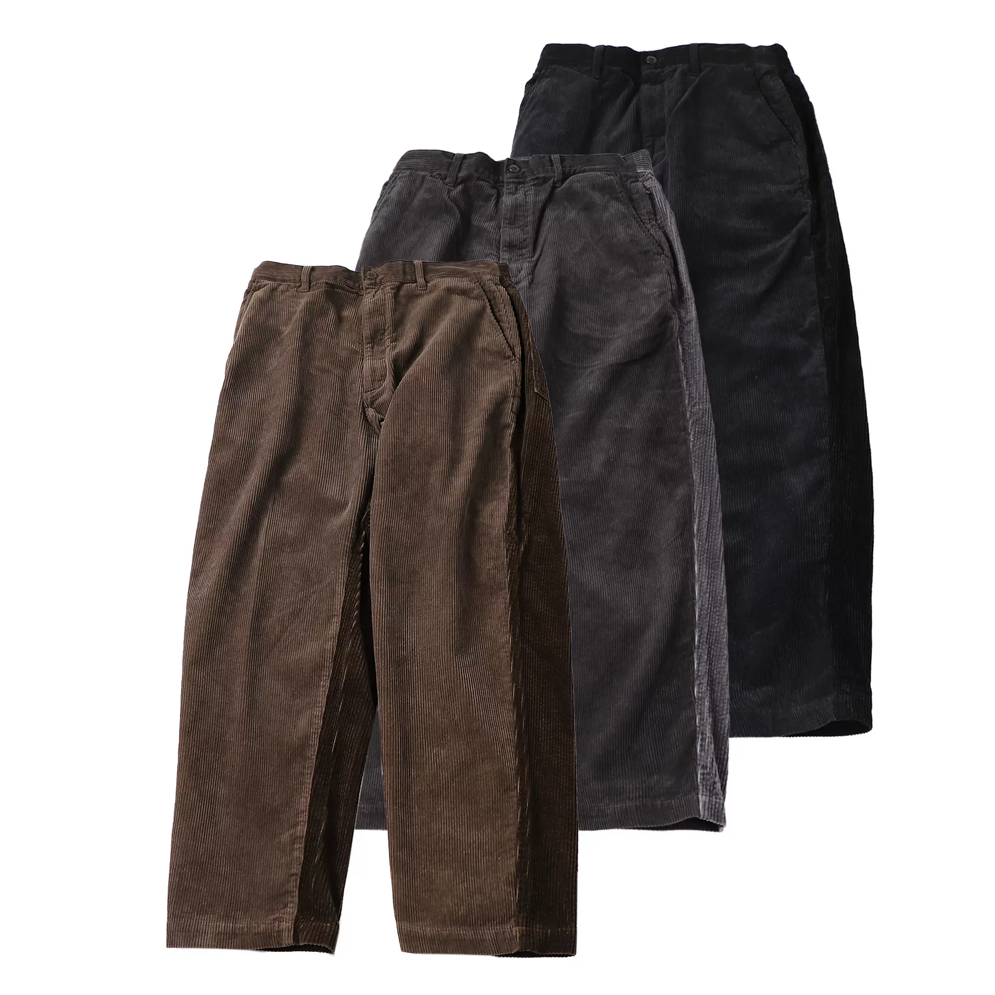日本BEAMS SSZ BACKSIDE CORD PANTS 寬鬆拼色燈芯絨闊腿褲20AW-Taobao