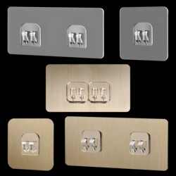 No-Drill Storage Rack with Strong Adhesive for Bathroom Washbasin Rack, Kitchen Chopstick Holder, Sticky Hook, Clip-On Adhesive Patch