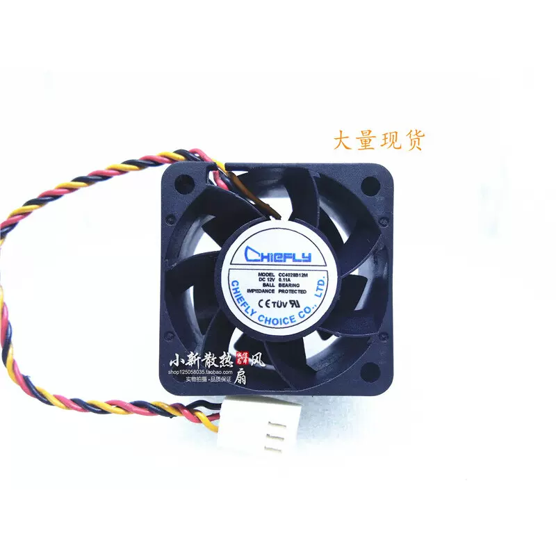 全新CHIEFLY 4CM CC4028B12M DC12V 0.11A CPU电源变频器机箱风扇