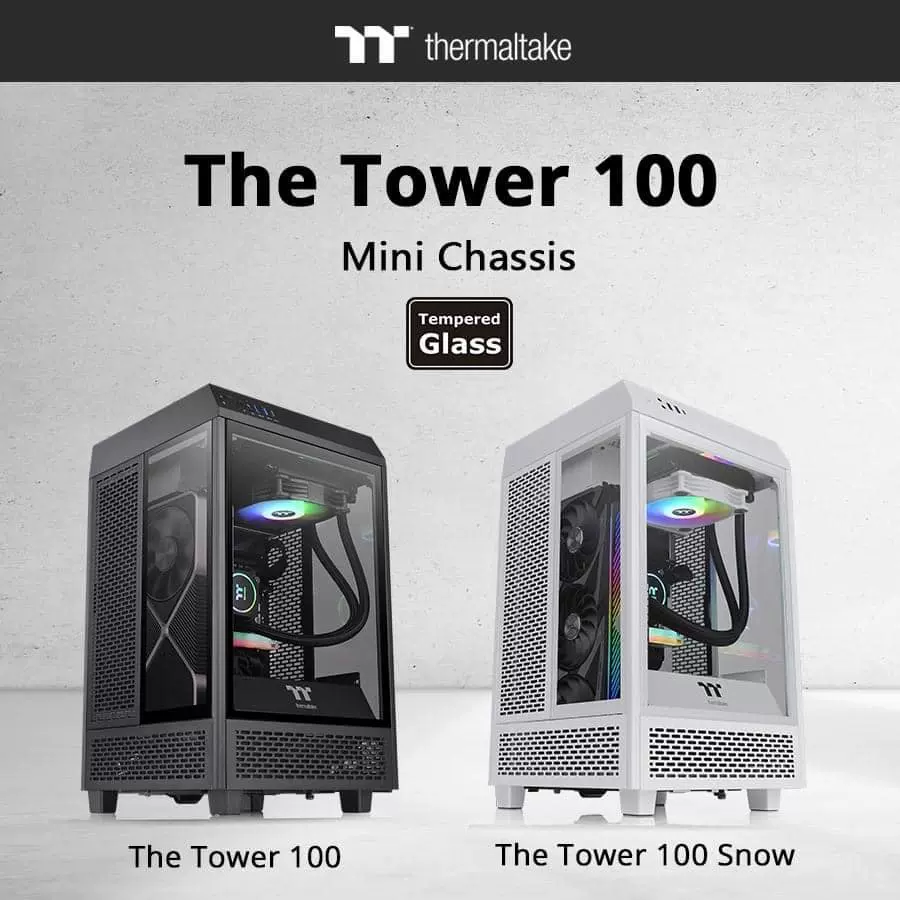 TT台式电脑主机箱透视Tower 100 迷你ITX机壳标准电源120水冷全景-Taobao