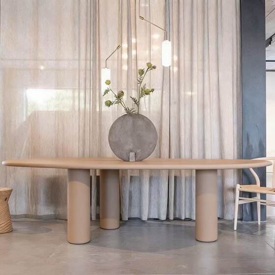 
Nordic cream style irregular cloud dining table special-shaped designer wabi-sabi style office desk minimalist negotiation table desk