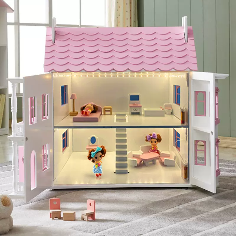 工厂出口欧美仿真娃娃屋过家家豪华女孩小房子玩具屋dollhouse