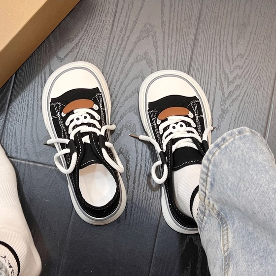 
Nude cute canvas shoes women's thick-soled 2026 spring new white shoes ins Korean version step-on two-wear sneakers