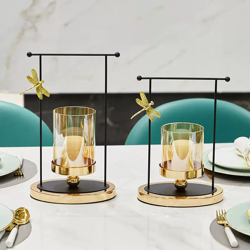 1華奢奢奢燭台置玻璃香薫蠟燭台ローソク夕食現代家庭用食卓装飾品-
