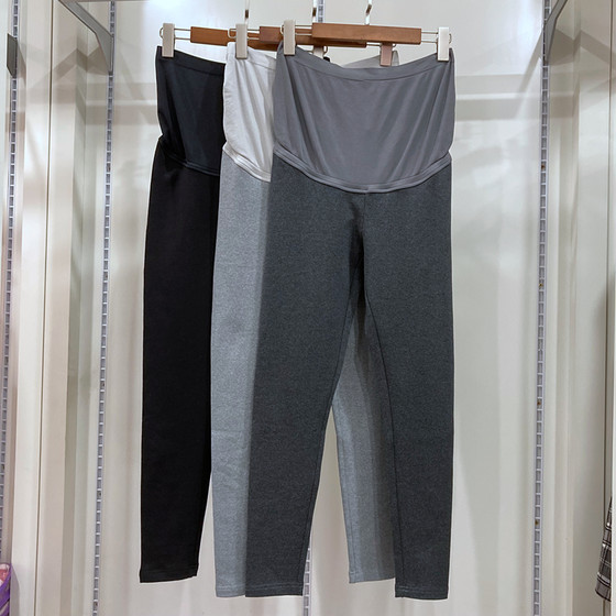 Pregnant Color Pregnant Women Thick Cotton Thickened Leggings New Simple Slim and Strike-free High Waist Belly Pants YWK898153