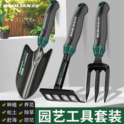 Garden Tools Set: Small Shovel, Rake, Household Flower Shovel, for Gardening, Digging Soil, Planting Vegetables, Beachcombing, and Sea Foraging