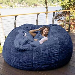 Lazy Sofa Sponge Bed Bean Bag Double Three Person Bedroom Plush Beanie Fabric Lounge Chair Jacket