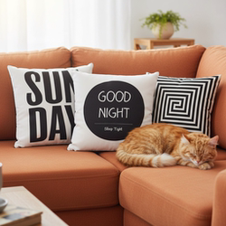 ins Piece Pillow Set Nordic Minimalist Sofa Cushion Black and White Letter Geometric Pattern Headboard Pillow