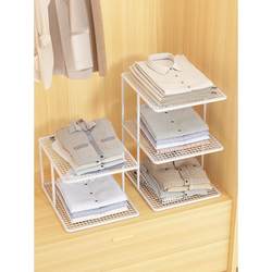 Layered Storage Racks in the Cabinet Use Partition Boards to Utilize Wardrobe Space, Multi-Layer Combination Clothing Organization and Storage Tool for the Bedroom