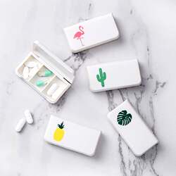 Portable Health Mini Three-Compartment Pill Box for Morning and Evening Use, Individually Packaged, Ultra-Small and Ultra-Thin for On-The-Go Use