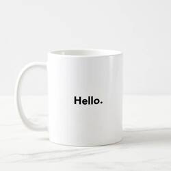 Simple Mug, Hello Ceramic Cup, Personalized Coffee Cup, High-Looking Water Cup for Couples, Birthday Gift
