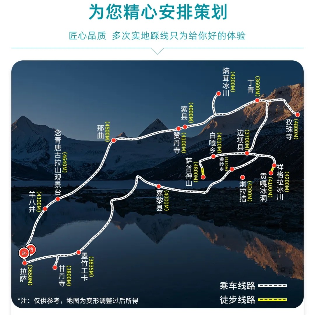 【萨普环线轻徒步】西藏旅游三色湖祥格拉贡嘎冰洞孜珠寺越野8日