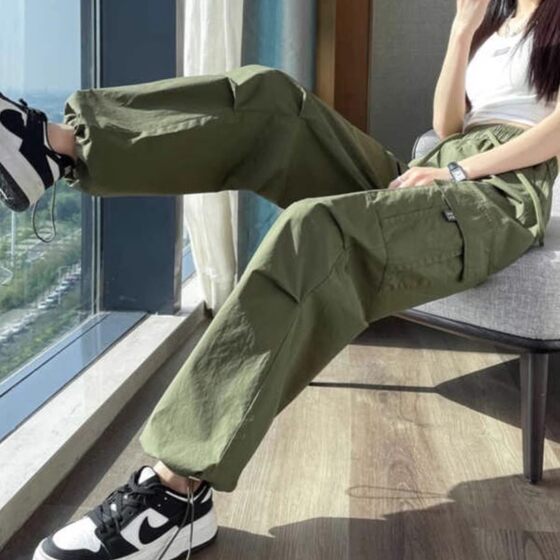 
Clearance leaked summer new American quick-drying high-waisted wide-leg overalls for small women with ankle-tied mountaineering sports pants