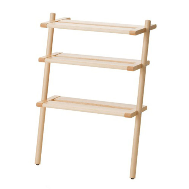 Japanesestyle shoe rack multilayer corridor solid wood door household