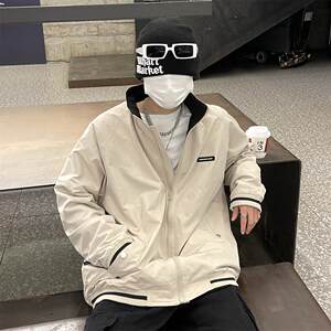 Icereverie tide brand spring and autumn men's and female couple jacket Japanese cleamfit trend cotton jacket jacket