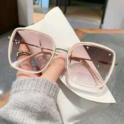Large Frame Glasses for Women, Internet Celebrity Style Sunglasses, 2026 New Model, Sun Protection, Uv Protection, Fashionable Sunglasses for Women with Round Faces