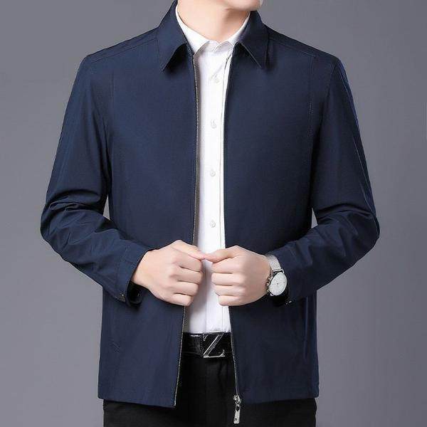 Middle-aged men's jackets, thin jackets, middle-aged and elderly lapel ...