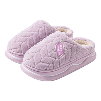 Couple's warm and velvet home anti-slip cotton slippers