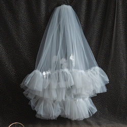 Shuiwu R0220 Bridal Veil New Korean White Mesh Lace Hair Comb Wedding Veil Travel Photo Hair Accessories