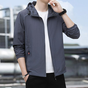 
Sunscreen clothing for men outdoor breathable skin clothing for summer ultra-thin jacket hooded sunscreen clothing for ice silk jacket for men
