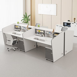 Office Desk and Chair Set, Simple and Modern Staff Partition Screen, Office Workstation for 4-6 People, Cubicle Computer Desk